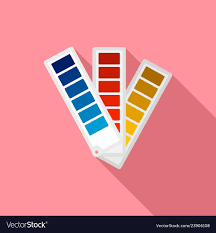 Paper Pantone Color Chart Icon Flat Style