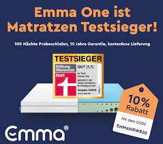 Die liegeeigenschaften der matratzen testet die stiftung warentest für verschiedene körpertypen sowie seiten. Emma One Ist Matratzen Testsieger Coupon Aktuell