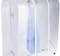 HANGERWORLD 6ft Clothes Garment Rack Cover for Open Closet Clear Showerproof COVER ONLY (72"x24")
