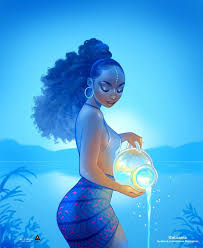 Black Art Black Female Cartoon Aquarius They Say If An Aquarius Has Ever Cared For You Chances Are They Still Do Prints Available Black Women Art Black Art Painting Black Art Pictures