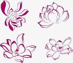 简笔莲花高清素材水墨笔触纹身莲花 culture art vector art art