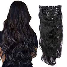 They are easily available in all human hair colours, shades and lengths. Amazon Com Clip In Human Hair Extensions 100 Remy Hair High Grade Machine Made Full Head 7pcs Soft Wavy Hairpiece For Women Fashion 22inch 70g Off Black 1b Beauty
