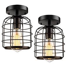 Ceiling light fixtures as a general light source. Industrial Semi Flush Mount Ceiling Light Fixture Black Finish E26 Base Farmhouse Rustic Metal Cage Ceiling Light Fixture For Hallway Kitchen Porch Stairway Lighting Vintage Pendant Fixture 2 Pack Buy Online In Botswana At