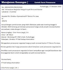 Contoh Surat Penawaran Harga Barang Jasa Dan Kerjasama Di 2020 Keuangan Surat Tanggal