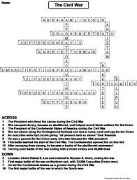 Check spelling or type a new query. Civil War Worksheet Crossword Puzzle By Science Spot Tpt
