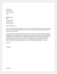 The decision to resign from a job involves emotions and sometime hard feelings but it can also provide a hope for better future prospect and continued success in your career development. Resignation Letter Samples For 8 Key Reasons Document Hub