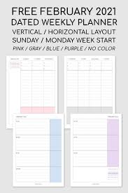 Free printable diary pages 2021. Free February 2021 Weekly Planners In 2021 Weekly Planner Study Planner Printable Free Weekly Planner Free