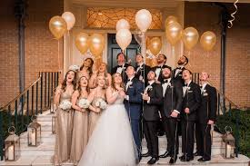 Houston New Year S Eve Wedding Nate Messarra Photography Knotsvilla Wedding Ideas Canada Wedding Blog Wedding Party Groomsmen New Years Eve Weddings Gold Bridal Party