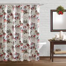 Bring Retro Style And Holiday Cheer To Your Bathroom With This Vintage Santa Shower Curtain Decked Out In A Fun Curtains Fabric Shower Curtains Vintage Santas