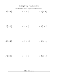 Fractions Worksheet Multiplying And Simplifying Mixed Fractions A Fractions Worksheets Mixed Fractions Adding Fractions