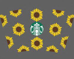 Seamless Full Wrap Sunflower Starbucks Print For Venti Size Etsy In 2021 Felt Flowers Cricut Projects Vinyl Cricut Projects