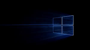 Windows 10 Wallpapers Hd Windows 10 logo on a alley with many blue flowers. windows 10 wallpapers hd