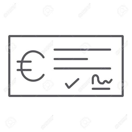 Icône De Fine Ligne De Paiement Par Chèque Bancaire, Finance Et Banque, Signe De Chèque, Graphiques Vectoriels, Un Dessin Linéaire Sur Un Fond Blanc. Clip Art Libres De Droits, Svg, Vecteurs Et