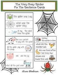 These activities are a perfect addition to centers or any curriculum! Spider Activities The Very Busy Spider Fixes A Sentence By Teach With Me