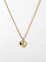Something likened to a necklace especially in forming a linked series or a circular pattern a necklace of islands. Puffed Heart Necklace Lev Ana Luisa Jewelry