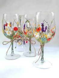 Wine Glasses Hand Painted Wine Glasses Keepsake Gift Idea Bridesmaid Gift Weddi Diy Wine Glasses Painted Wine Glass Crafts Hand Painted Wine Glasses Diy
