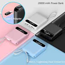 For store & general support queries: Buy 20000mah Mini Power Bank Built In Charging Cable Type C Adapter With Lcd Display Led Light External Battery At Affordable Prices Free Shipping Real Reviews With Photos Joom