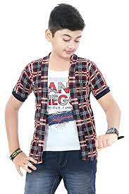 Buy Sounik Fashion Sds Boy S T Shirt With Attached Jacket Shrug At Amazon In