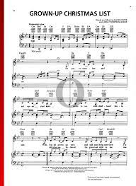Check spelling or type a new query. Grown Up Christmas List Noten Klavier Gesang Gitarre Pdf Download Streamen Oktav
