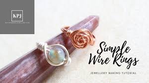 This tutorial will teach you how to make a wire wrapped ring with a small cabochon. Simple Wire Rings Wire Rose Ring Wire Bead Ring Jewellery Making Tutorial Youtube