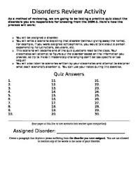 Psychological Disorders Worksheets Teaching Resources Tpt