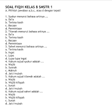 Soal uas fiqih kls 3 semester 1. Contoh Soal Uas Fiqih Kls 8 Mtsn Smp It Semester 1 File Guru Now