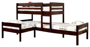 You can do a bunk bed with a desk, ikea bunk beds, a triple bunk bed, and even bunk beds with stairs. Maxwell Twin Size Low Corner Triple Bunk Bed Transitional Bunk Beds By Totally Kids Fun Furniture Toys Houzz