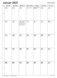 Hämta kalender med helgdagar 2021 för att skriva ut. Kalender Januar 2021 Als Pdf Vorlagen