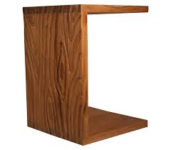 Solid Textured Teak C Shaped Side Table On Chairish Com Side Table Diy Furniture Table