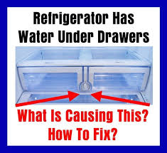 Refrigerator Has Water Under Drawers What Is Causing This How To Fix Old Refrigerator Refrigerator Refrigerator Organization