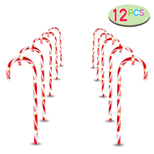 With 1m length between each marker and lit with 10 white leds per path light. Joiedomi 17 Christmas Candy Cane Pathway Markers Set Of 12 Christmas Pathway Lights With 72 Warm White Lights For Indoor And Outdoor Christmas Decorations Buy Online In India At Desertcart