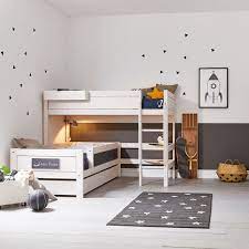 Cameretta per bambini con letto a castello e armadio con. Letto Semi Alto Lifetime Kidsroom Online Su Dtime