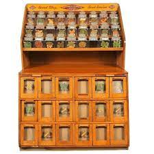 F H Woodruff And Sons Country Store Seed Counter Glass Display Case Apothecary Cabinet Woodruff