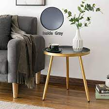 Buy products such as dhp rosewood tall end table, coffee brown, convenience concepts omega end . Round Side Table Metal End Table Nightstand Small Tables For Living Room Accent Tables Cheap Side Table For Small Spaces Gold Gray By Aojezor Buy Online At Best Price In Uae Amazon Ae
