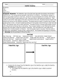 Neolithic Revolution Reading And Chart Worksheet With Answer