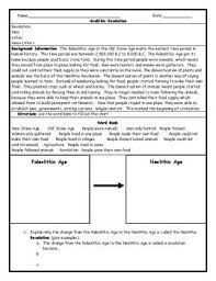 neolithic revolution reading and chart worksheet with answer