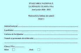 Nota finală se calculează prin împărţirea la zece a punctajului total acordat pentru lucrare. Subiectele Date Azi La MatematicÄƒ È™i È™tiinÈ›ele Naturii La Evaluarea NaÈ›ionalÄƒ Pentru Clasa A Vi A Edupedu Ro
