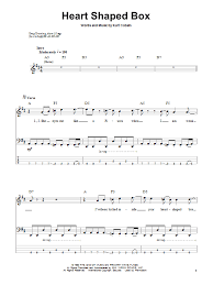 Learn to play guitar by chord / tabs using chord diagrams, transpose the key, watch video lessons and much more. Heart Shaped Box Sheet Music Nirvana Bass Guitar Tab