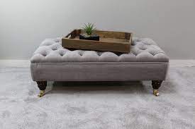 There's even plenty of space on top for holding your drinks and snacks, keeping them close at hand or you can just simply put your feet up. Large Grey Footstool Coffee Table Bespoke Ottoman Rouen Etsy