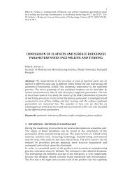 Pdf Comparison Of Flatness And Surface Roughness Parameters