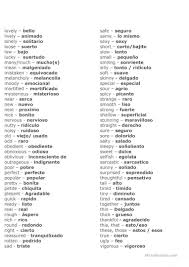 Adjectives In English And In Spanish Worksheet Free Esl Printable Worksheets Made By Teachers Spanish Worksheets English Adjectives Spanish Basics