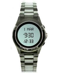 Six prayer reminder alarms can be independently set to ring before or after each azan qibla. Al Fajr Round Watch Wr 02