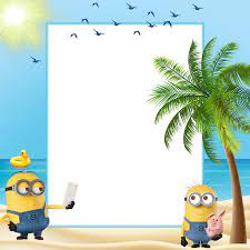 Minions Summer Kids Transparent Frame Gallery Yopriceville High Quality Images And Transparent Png Free Clipart Diy Photo Book Minions Kids Nursery Art