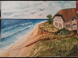 Kostenlose malvorlage tiere tiere am strand und im meer zum. Haus Am Meer V1 2 Malen Mit Olfarben Fur Einsteiger Youtube