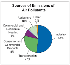 effects of air pollution on our health pie chart showing