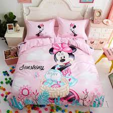 Sisbay pink mickey minnie mouse disney kids bedding,boys girls full size cartoon duvet cover,polka dot print fitted sheet,4pc. Minnie Mouse Duvet Covers Comforter Bedding Set Kidbaba