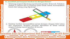 Download soal dan kunci jawaban tematik kelas 2 tema 1 subtema 1. Jawaban Esai Uji Kompetensi Bab 6 Halaman 48 Ipa Kelas 9 Kemagnetan Dan Pemanfaatannya Youtube
