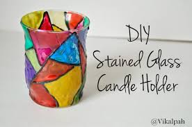 This stained glass candle holder casts gorgeous shadows when lit, and is equally as beautiful when it's not! Vikalpah Diy Stained Glass Candle Holder