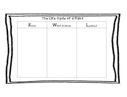 Life Cycle Of A Plant Kwl Chart