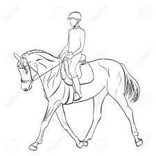 Horseback riding drawing by joyce geleynse. Horse Rider Sketch Equestrian Theme Vector Illustration Royalty Free Cliparts Vectors And Stock Illustration Image 62334799